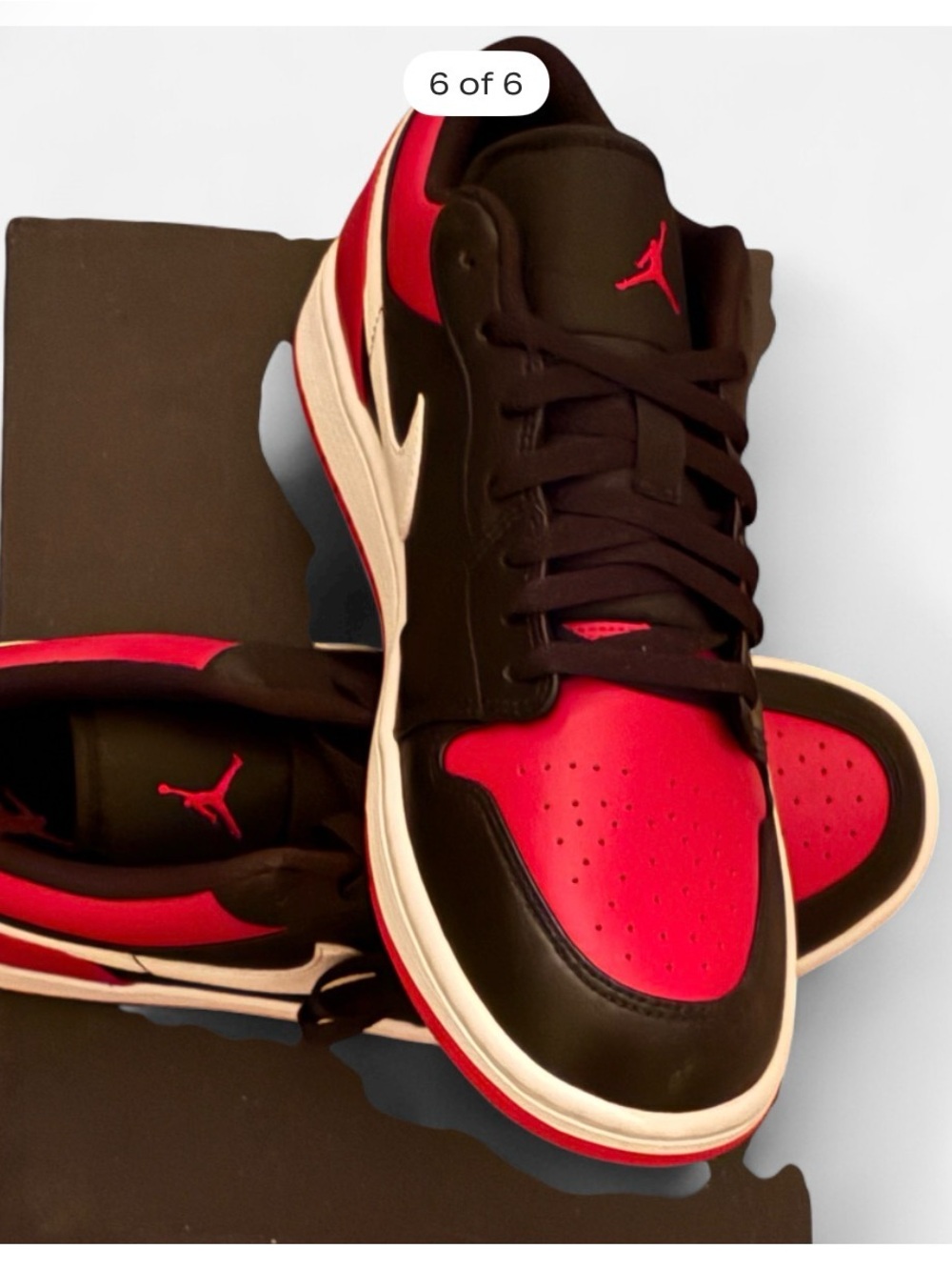 Jordan Men’s Low-Top Sneakers in Black and Red